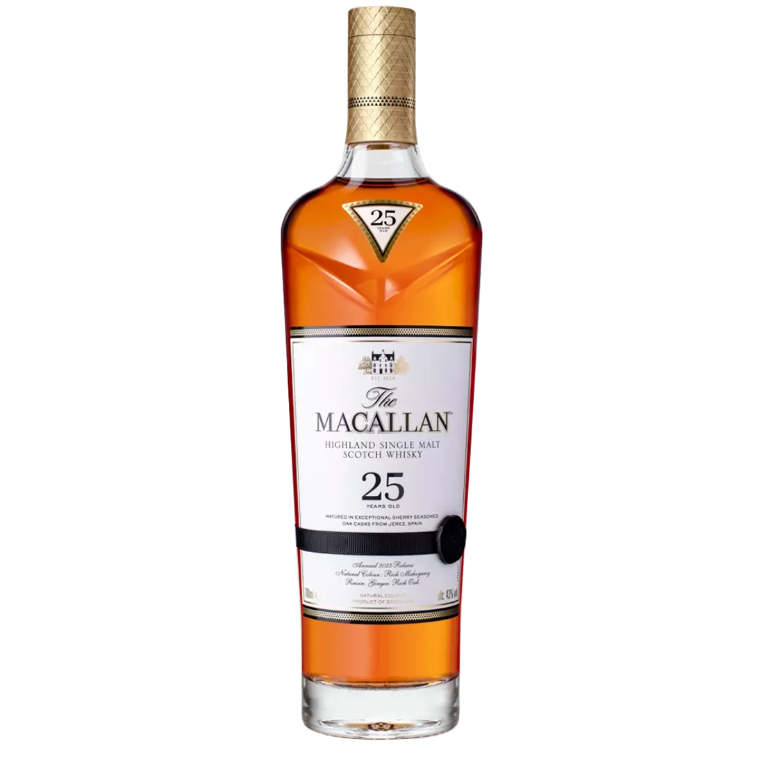 Garrafa de whisky Macallan 25 anos